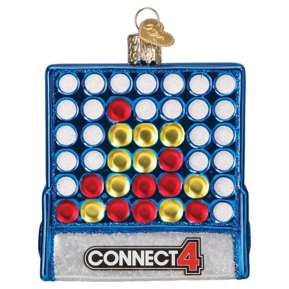 Old World Christmas ‘Connect4’ Game Glass Ornament New With Tags Never Displayed
